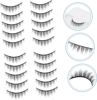 10Paires Faux Naturels De Extensions De Faux Confortables Et Réutilisables Pour Look Glamour Au Quotidien Et Lors Occasions Spéciales