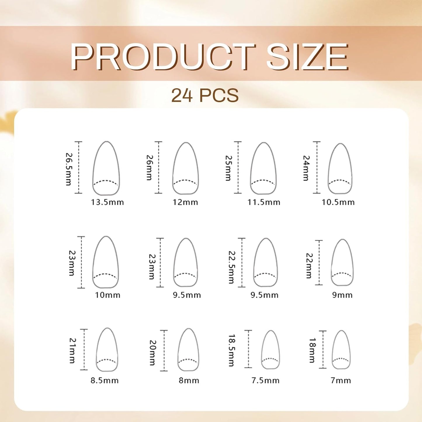 Glamrays Lot De 24 Faux Ongles À Coller, En Acrylique, Forme Amande, Taille Moyenne, Motif Léopard, Doré, Nude, Brillant, Couverture Complète De L’Ongle