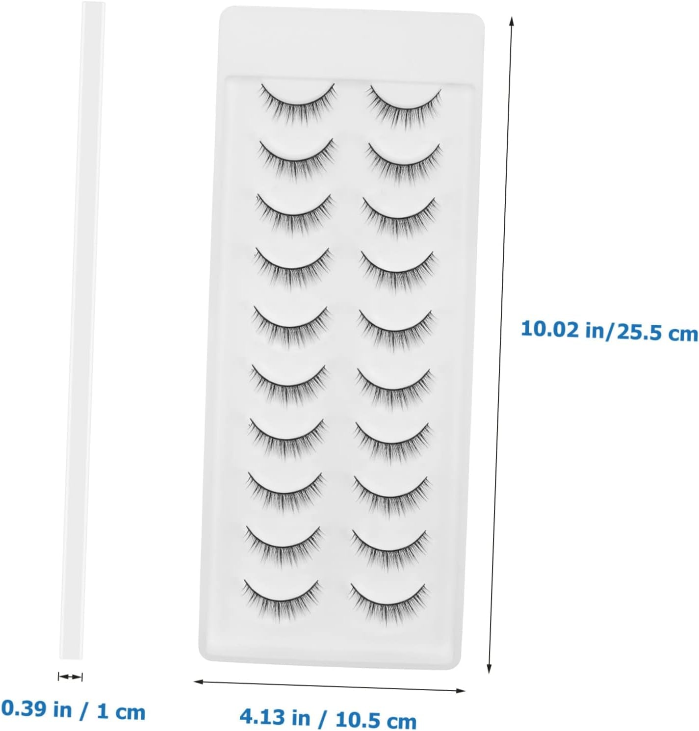 10Paires Faux Naturels De Extensions De Faux Confortables Et Réutilisables Pour Look Glamour Au Quotidien Et Lors Occasions Spéciales
